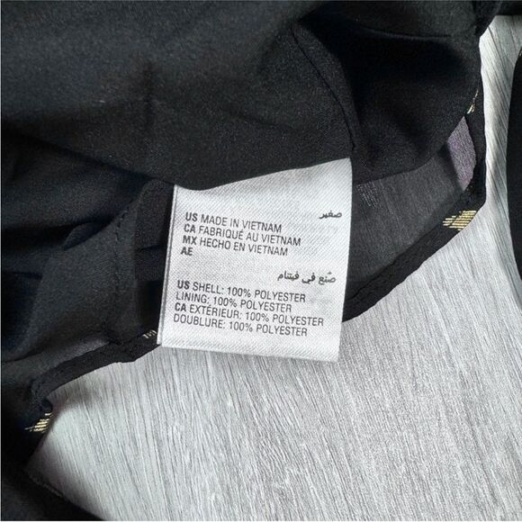 INC International Concepts Black Front Tie V-Neck Long Sleeve Top S - Picture 7 of 7